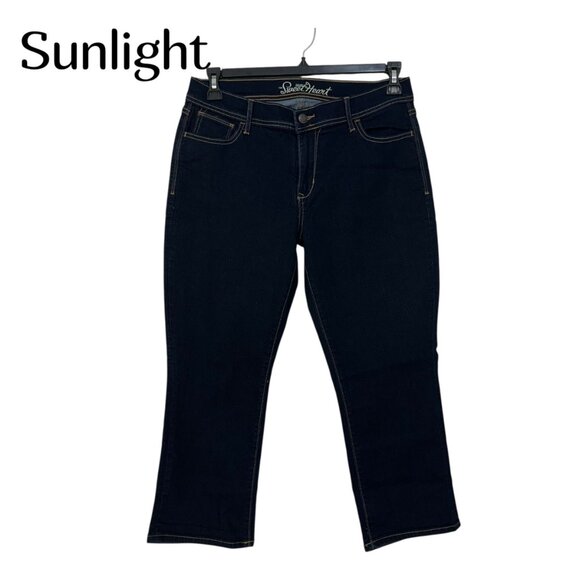Old Navy Womens Sweetheart Mid-Rise Capri Jeans Size 10 Regular Dark Blue Denim - Picture 1 of 11